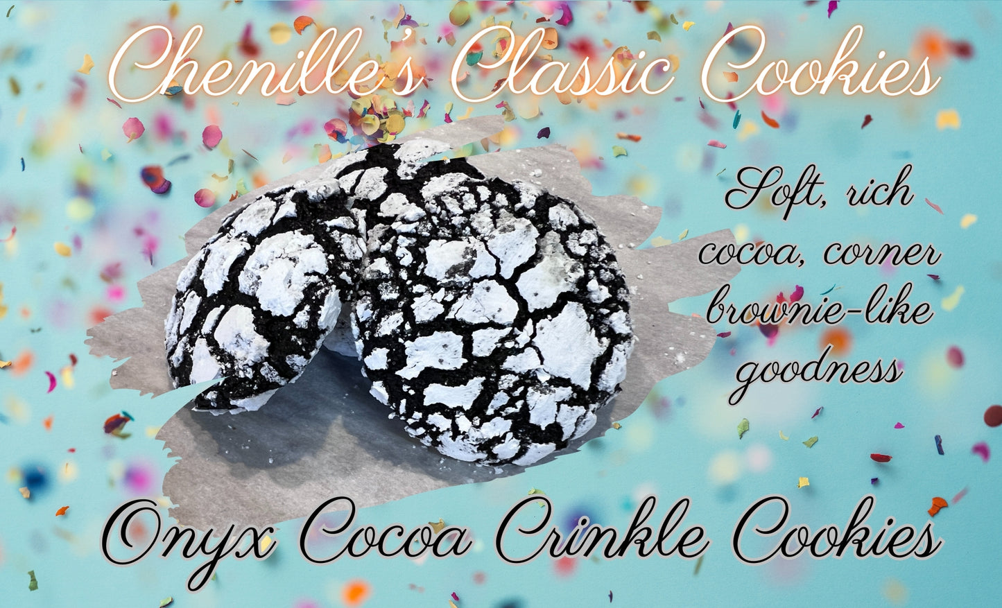 Onyx cocoa crinkle cookie