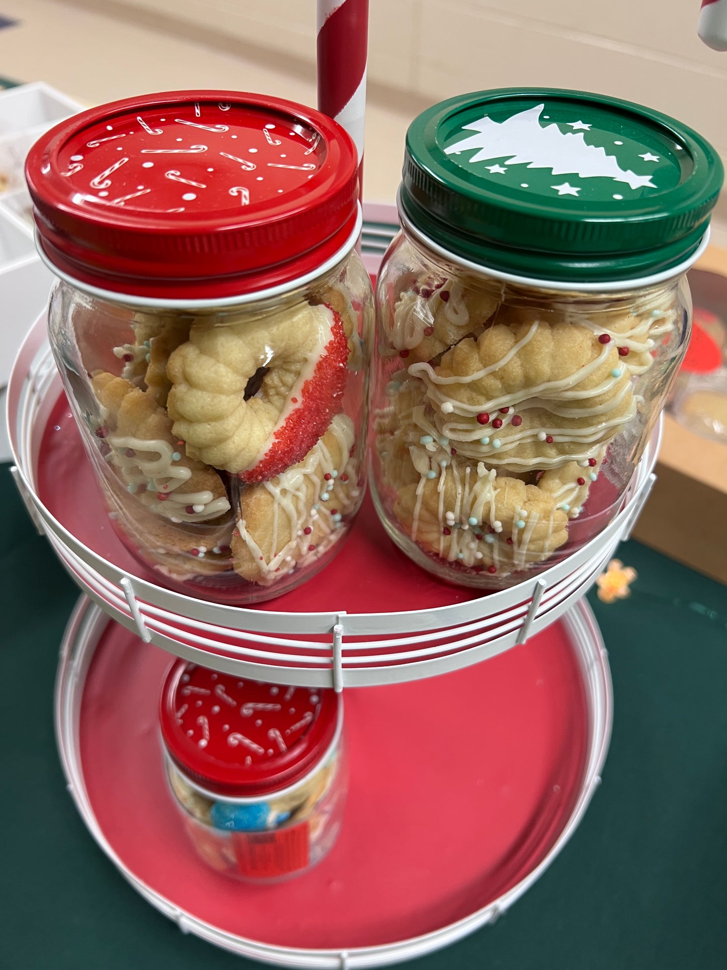 Pint Jar of Drizzled Vanilla Butter Cookies